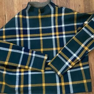 Plaid Green and Yellow Ladies large Tahari Sweater